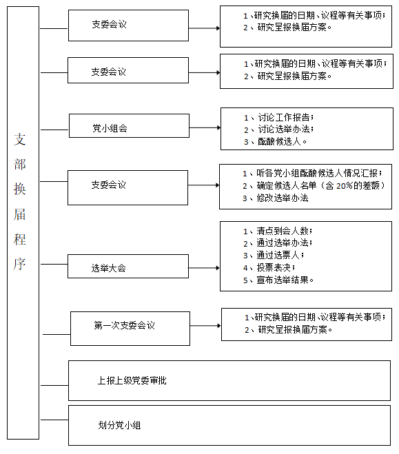 漯河市召陵区人民医院 "阳光党务"流程图(支部换届流程图)